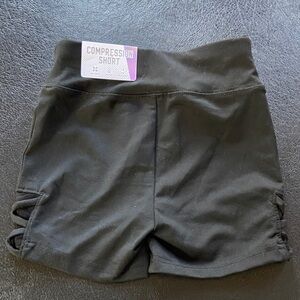 Justice Girls Black Compression Shorts    Size 8